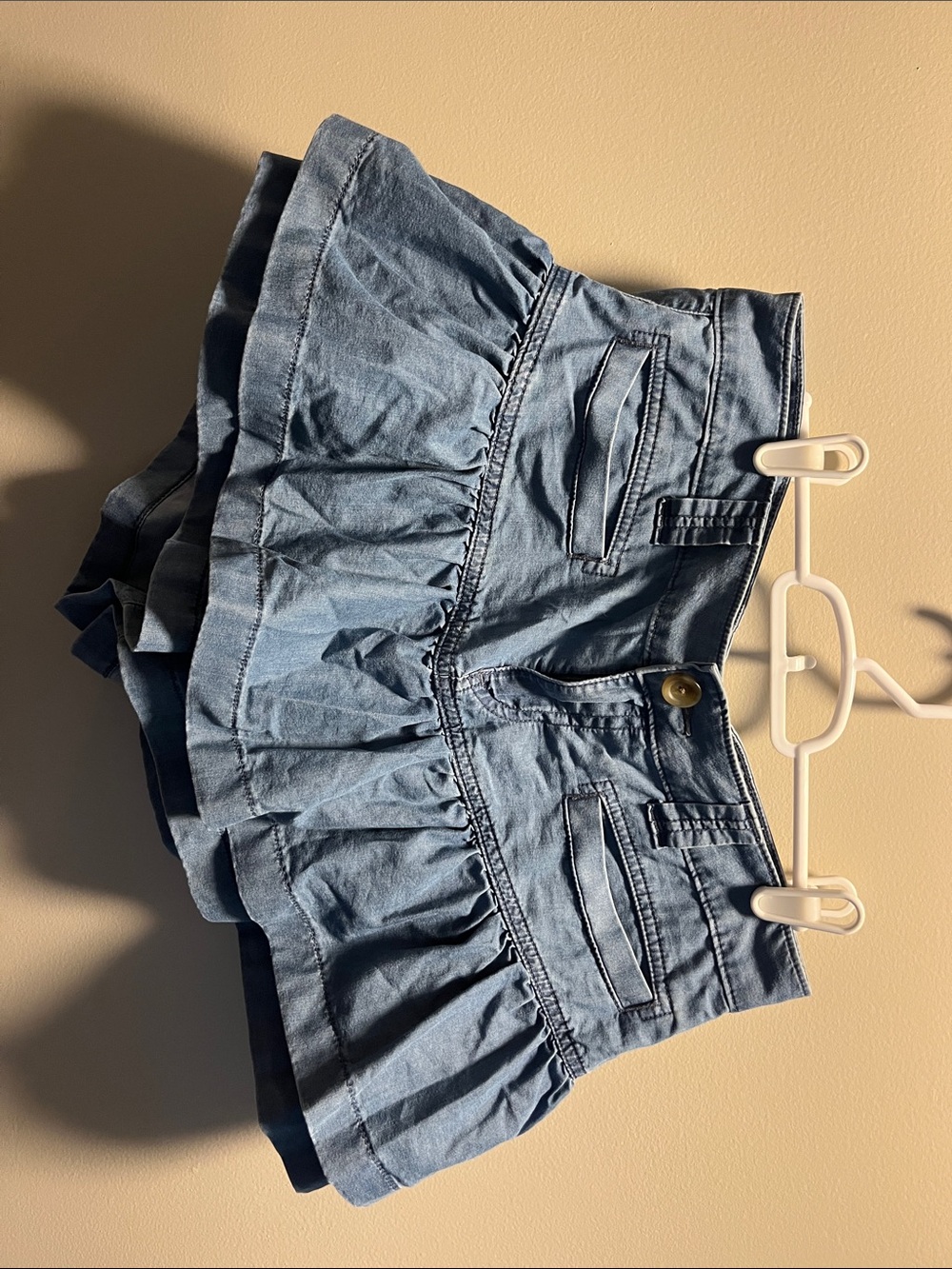 American Eagle - Ruffle Mini Skort - Light Blue